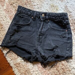 Edgy Black Ripped Denim Shorts